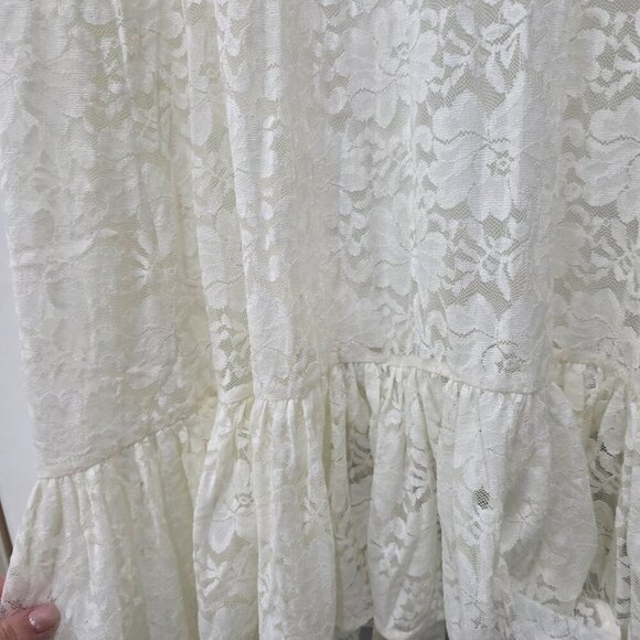 Torrid White Lace Midi Dress 14 | Bridal Flutter Sleeve Fit & Flare Romantic For - Picture 10 of 16